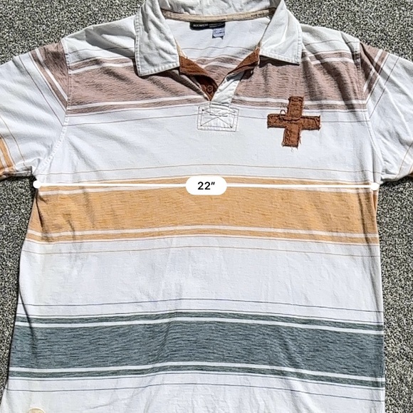 Vintage ROCAWEAR Shirt Men Size 2XL XXL Stripped Short Sleeve Streetwear Polo - Picture 7 of 7